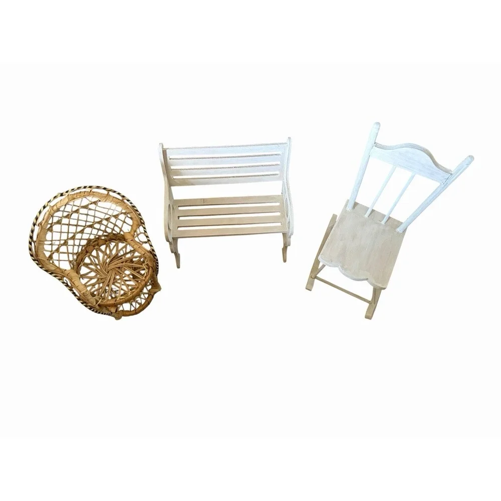 VTG Lot 3 Mini Wicker & Wood 10